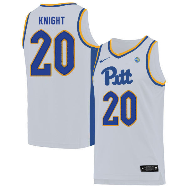 Men #20 Brandin Knight Pitt Panthers College Basketball Jerseys Sale-White